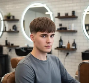 Mid Fade Straight Hair Fringe