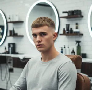 Mid Fade Straight Hair Short Crop