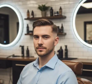 Mid Fade Straight Hair Clean Cut