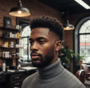 Mid Fade Black Male Modern Look