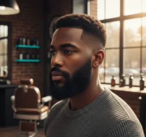 Mid Fade Black Male Beard