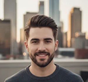 Textured Comb Over Mid Fade