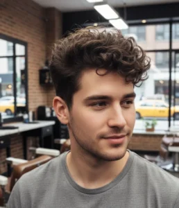 Mid Fade Curly Hair Messy