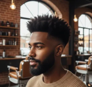 Mid Fade Black Male Curls