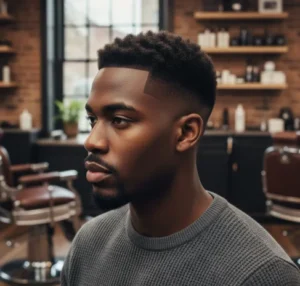 Mid Fade Black Male Taper Finish