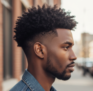 Mid Drop Fade Curly Hair