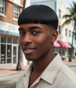 Straight Fringe Mid Fade