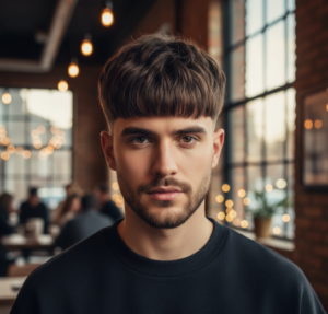 Thick Hair Fringe Mid Fade