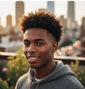 Mid High Fade for Curly Hair