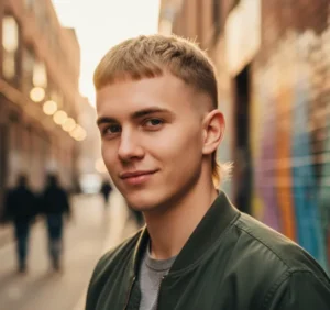 Short Mid Fade Mullet