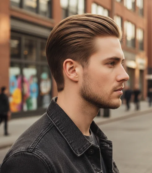 mid fade straight hair 