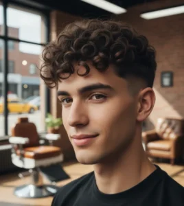 Mid Fade Curly Hair Natural Look