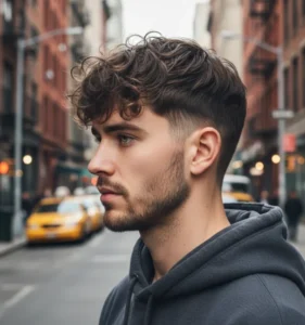 Messy Textured Fringe Mid Fade