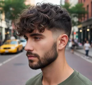 Thick Hair Textured Fringe Mid Fade