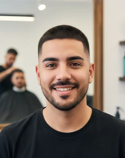 Mid High Fade Buzz Cut